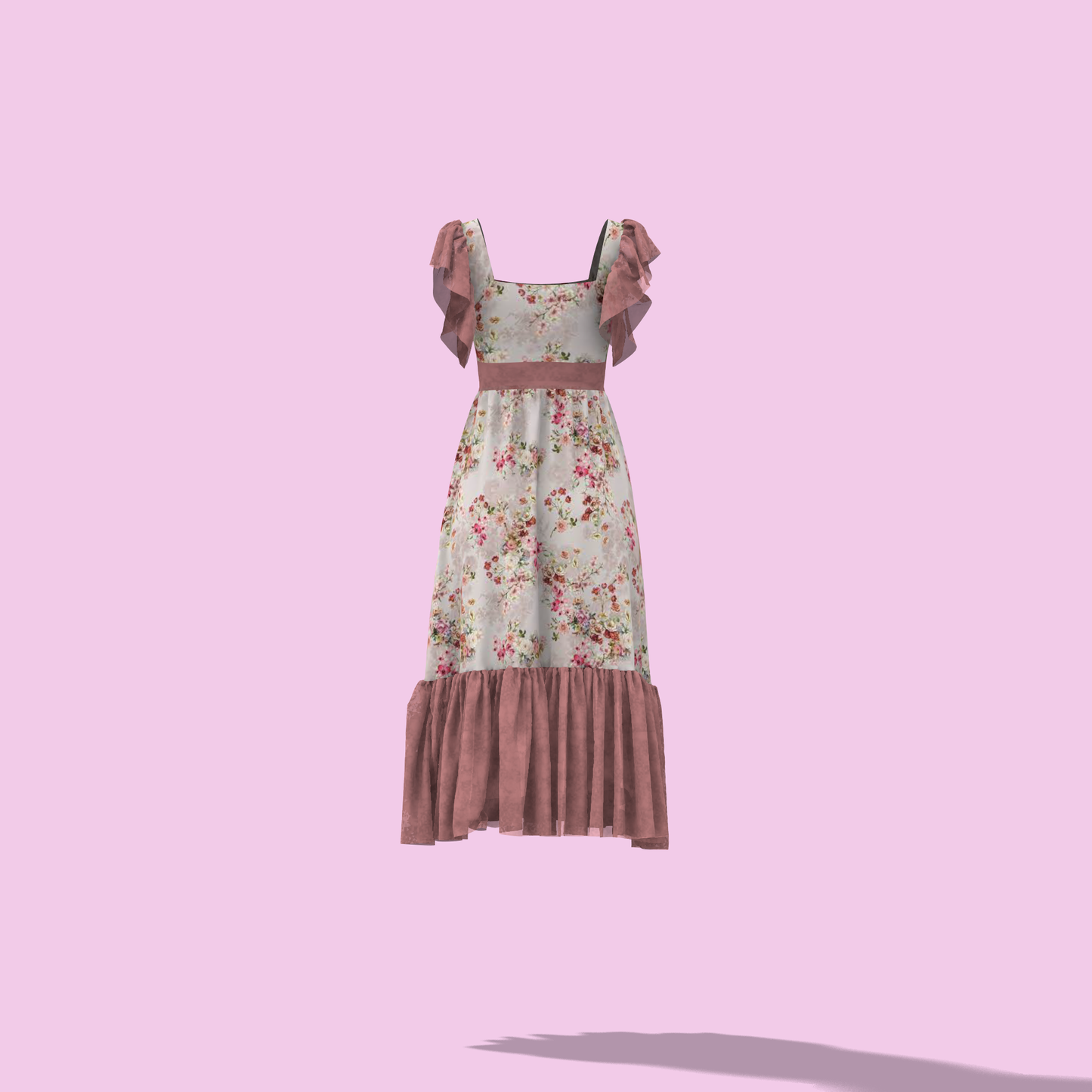 Sleek Silhoutte Customised A-Line Ruffle Dress - CDSS057 (Stitching Service)