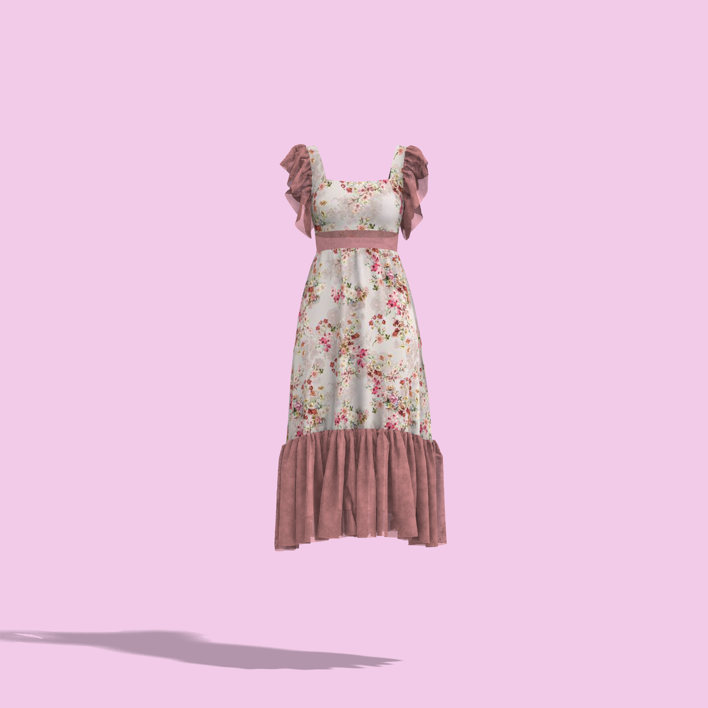Sleek Silhoutte Customised A-Line Ruffle Dress - CDSS057 (Stitching Service)