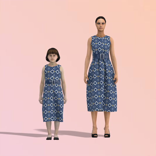 Fashion Fushion Mom-Daughter Combo Dress - MDC005 (Stitching Service)