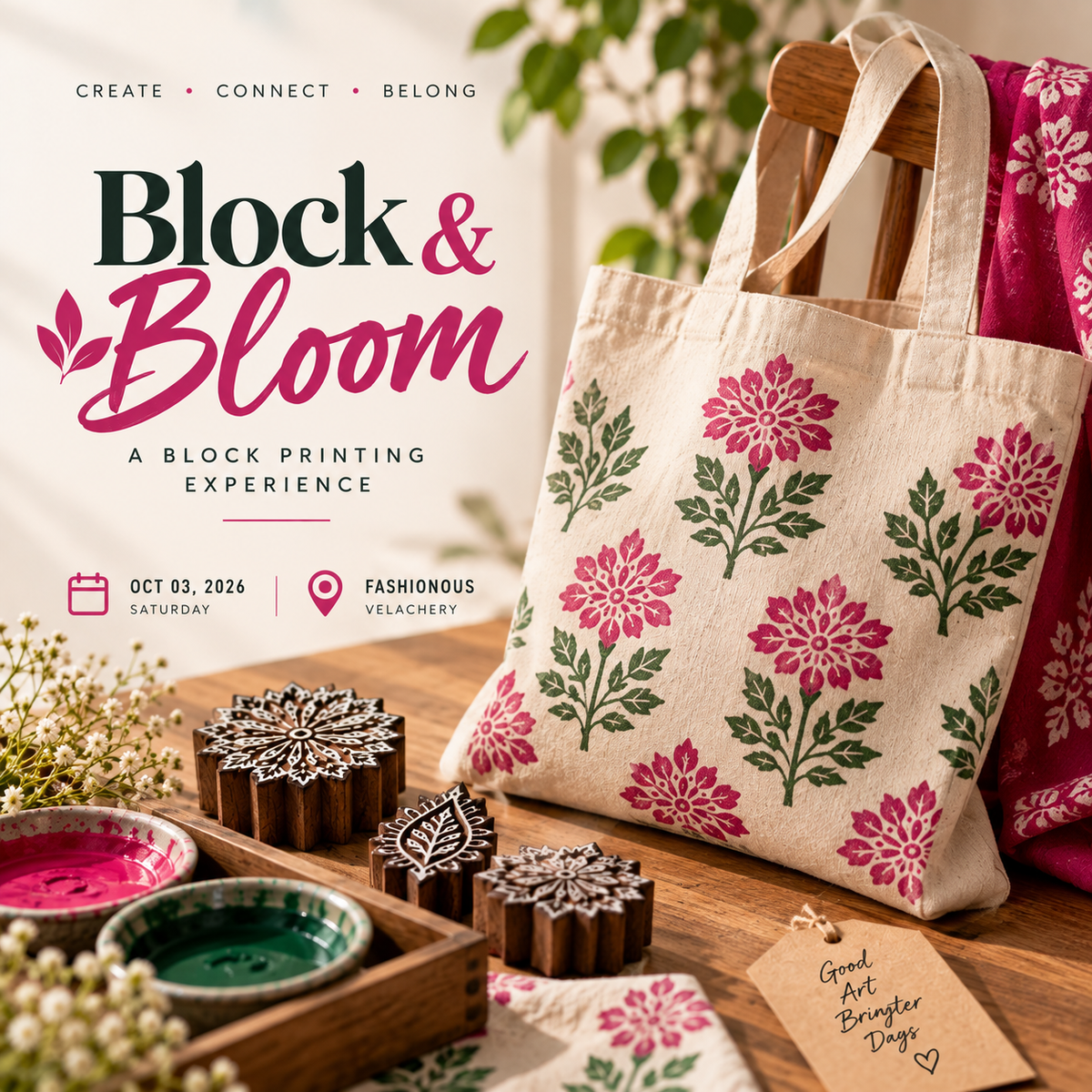BLOCK & BLOOM - A Creative Block Printing Experience