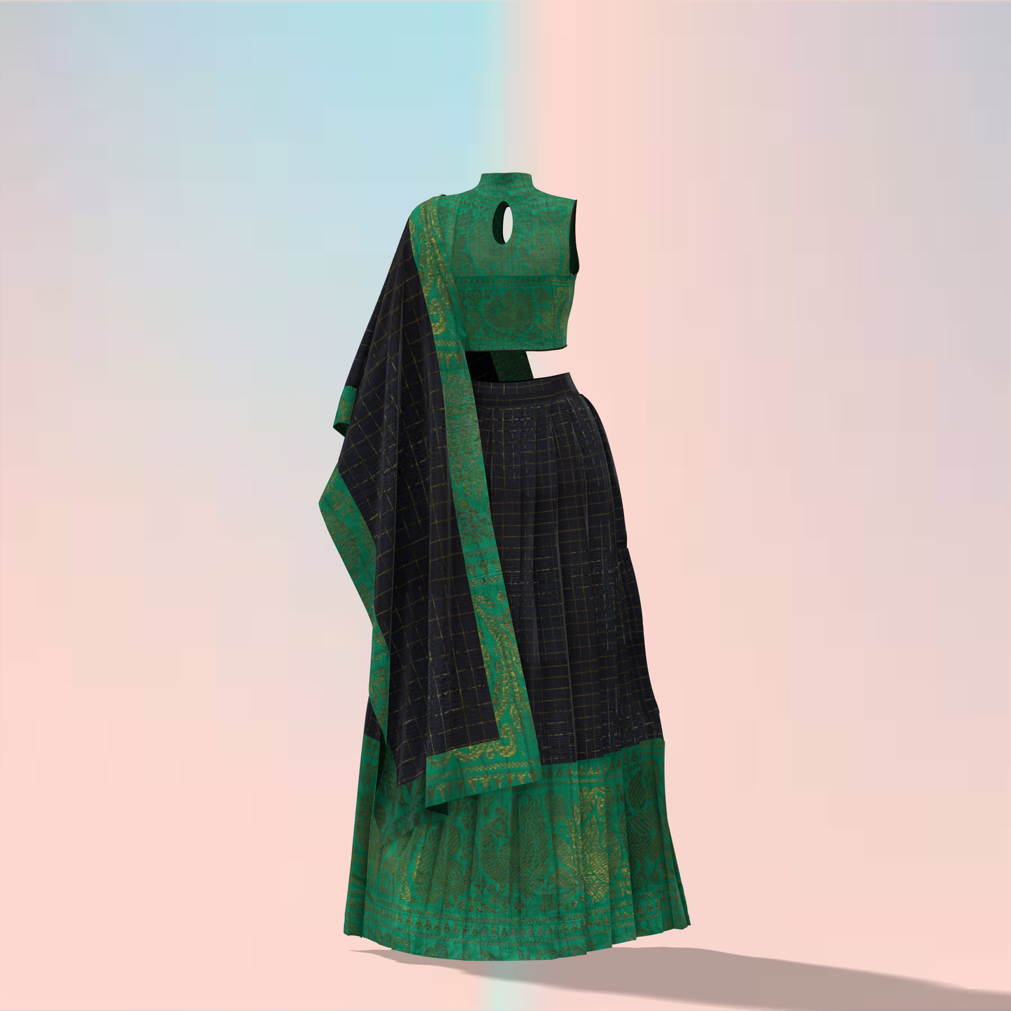 Trendy Turtle Twist Customised Knife Pleat Lehenga Choli - CWL001 (Stitching Service)