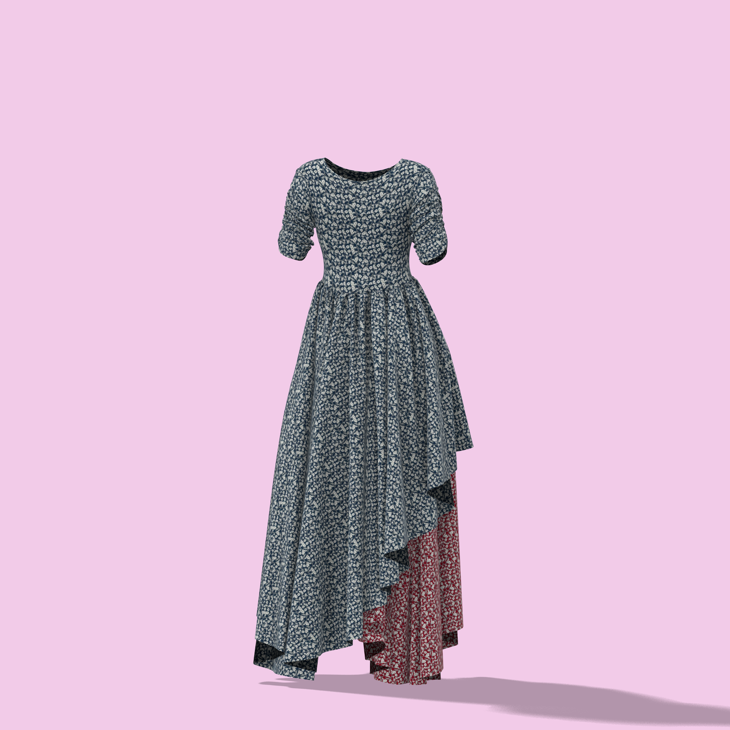 Enchanting Flow Customised Asymmetric Layer Dress - CDSS056 (Stitching Service)