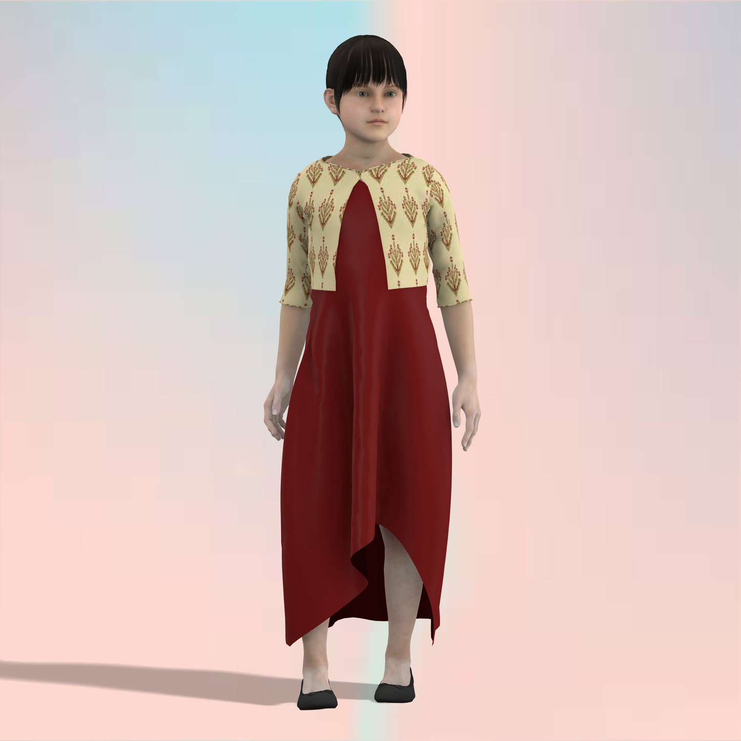 Asymmetric Mini Divas Mom-Daughter Combo Dress - MDC010 (Stitching Service)