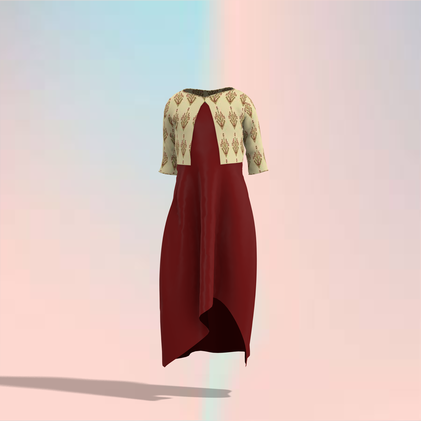 Asymmetric Mini Divas Mom-Daughter Combo Dress - MDC010 (Stitching Service)