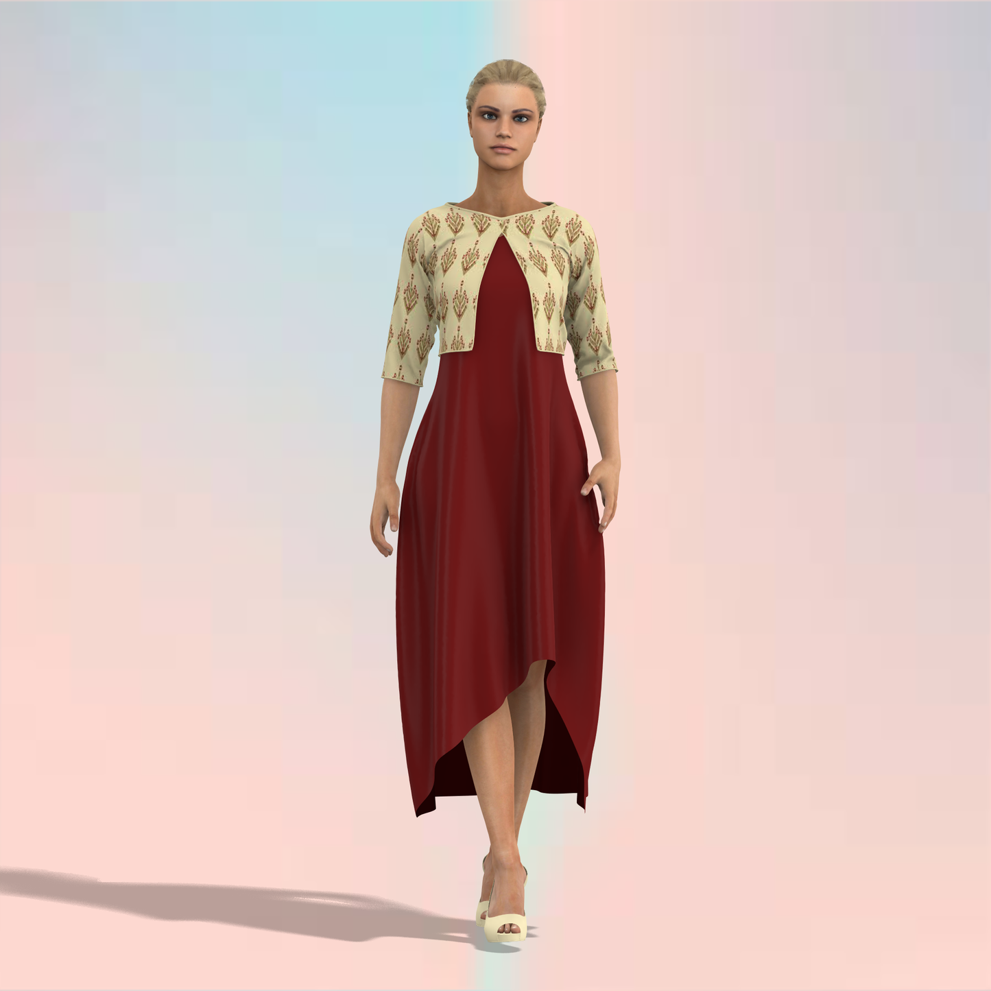 Asymmetric Mini Divas Mom-Daughter Combo Dress - MDC010 (Stitching Service)