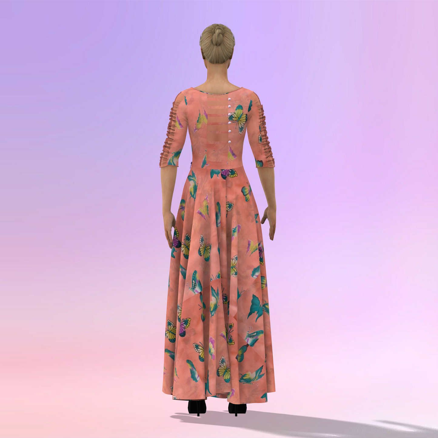 Chic Circle spin Customised Ruffle Dress - CDSS052 (Stitching Service)