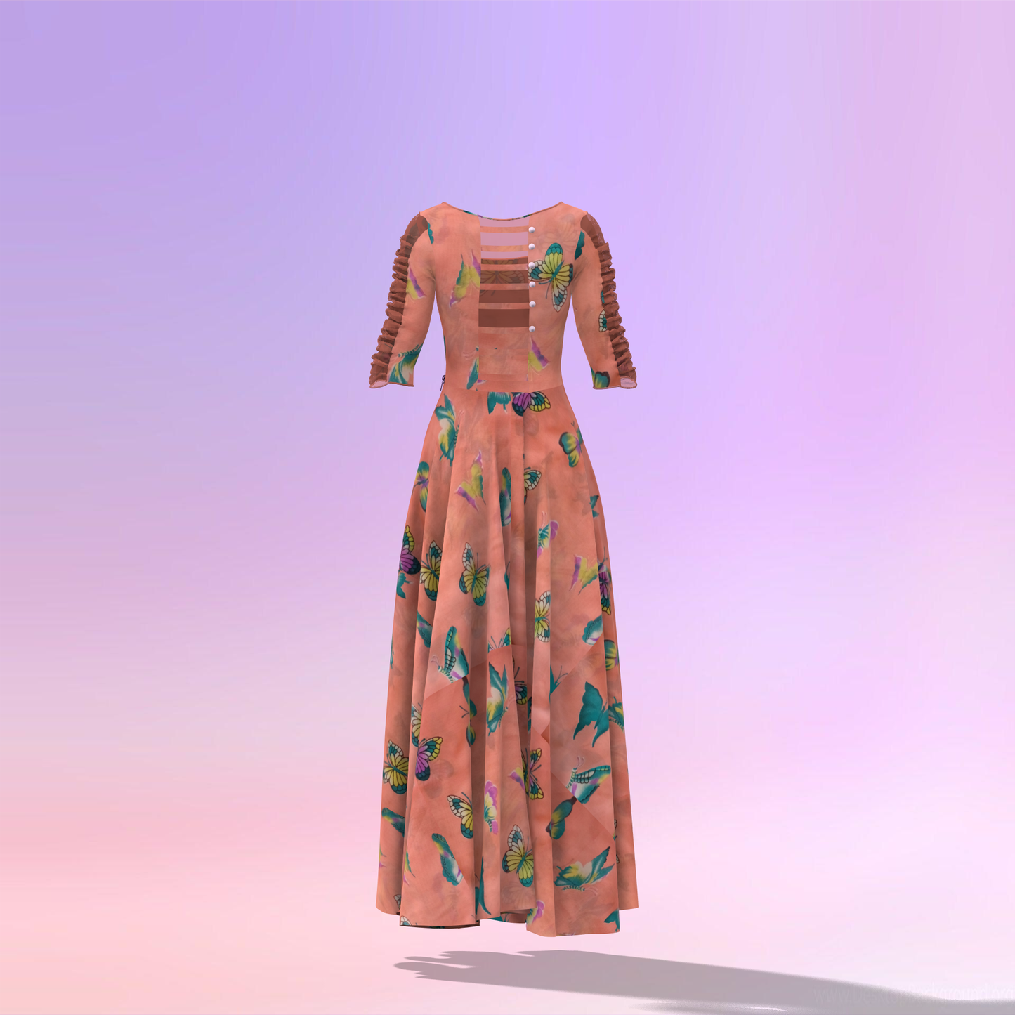 Chic Circle spin Customised Ruffle Dress - CDSS052 (Stitching Service)