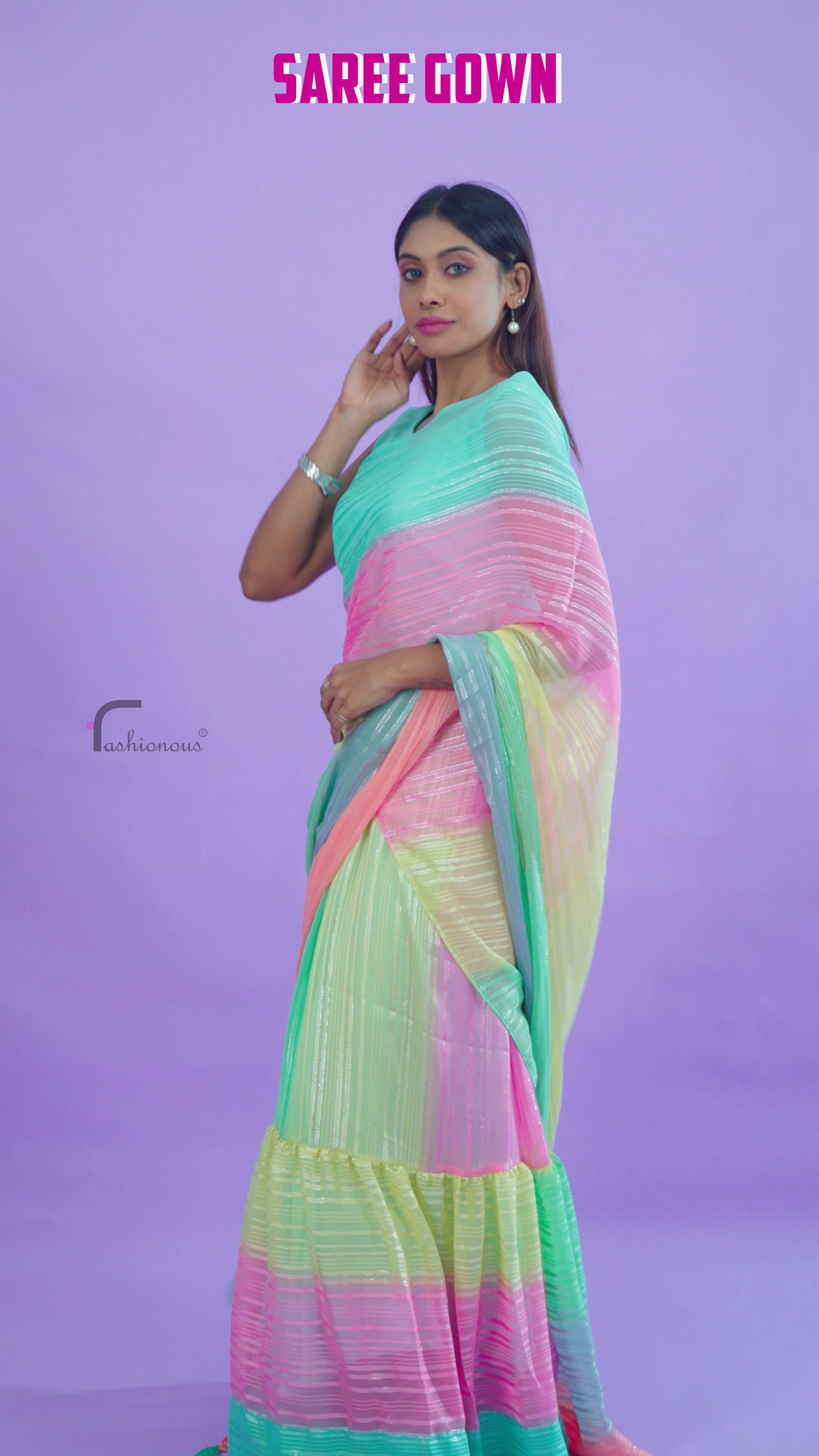 Customised Saree Gown - SGWN001 (Stitching Service)