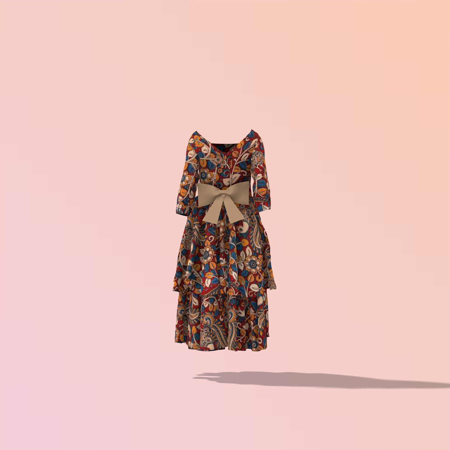 Twinning in Layers Mom-Daughter Combo Dress - MDC008 (Stitching Service)