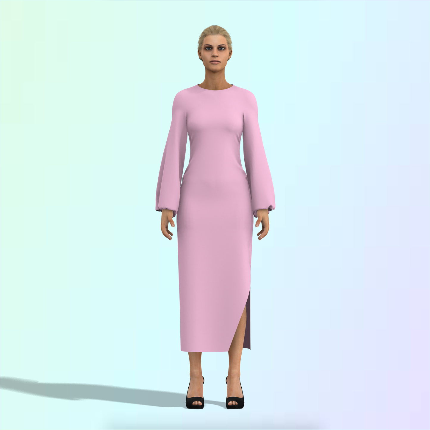 Breezy Bishop-Sleeve Customized Maxi Dress - CDSS030 (Stitching Service)