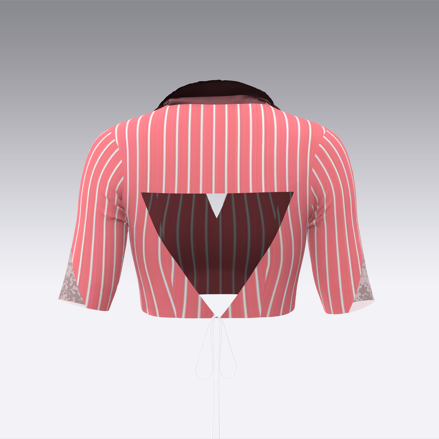 Modern Pinstripe Open Back Blouse-CBL070(Stitching Service)