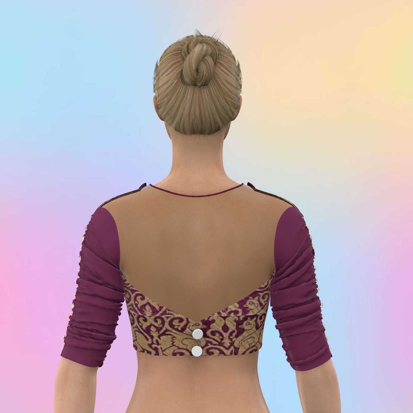 Petal Cascade Designer Blouse-CBL065 (Stitching Service)