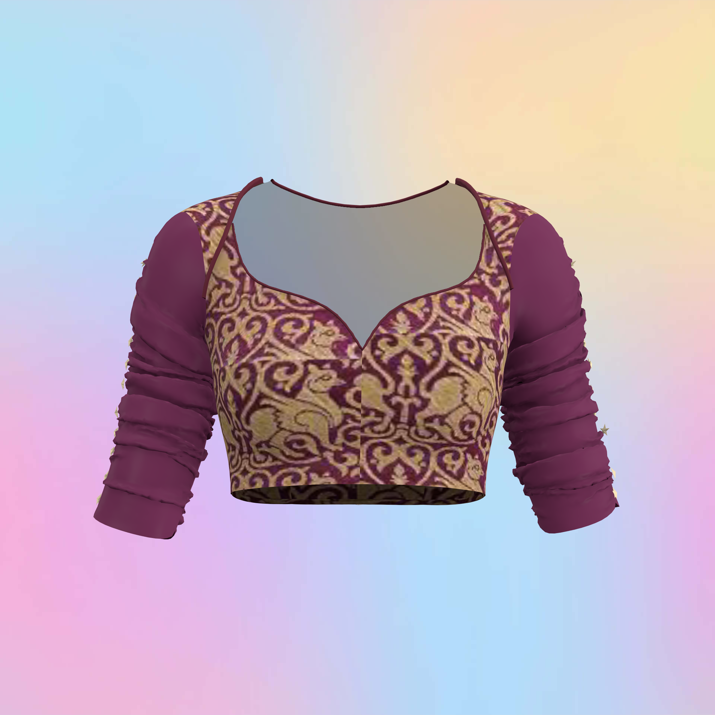 Petal Cascade Designer Blouse-CBL065 (Stitching Service)