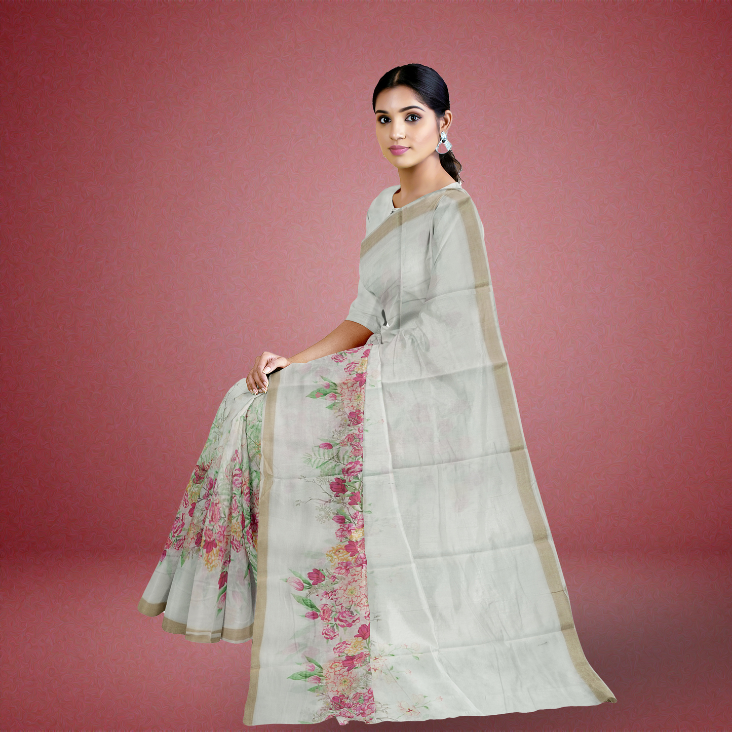 Petal Parade Cotton Saree - MFC001