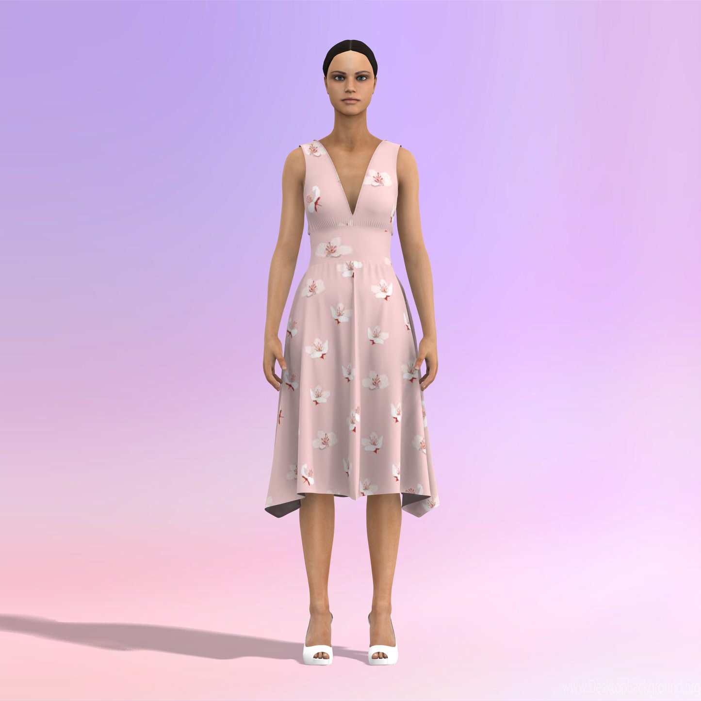 Dreamy Deep V-Neck Customized Dress - CDSS019 (Stitching Service)