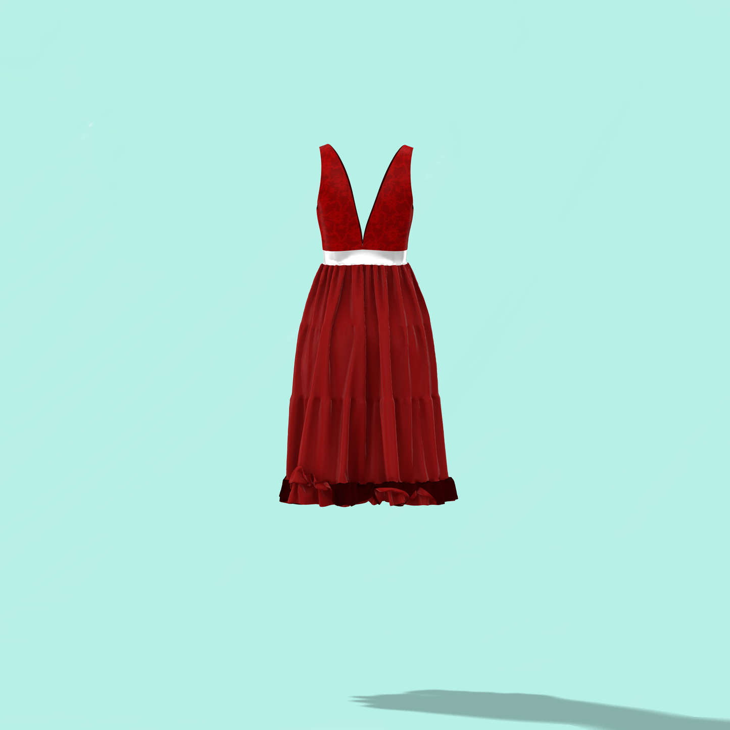 Pretty In Pleats Plunge Neck Customized Dress - CDSS024 (Stitching Service)