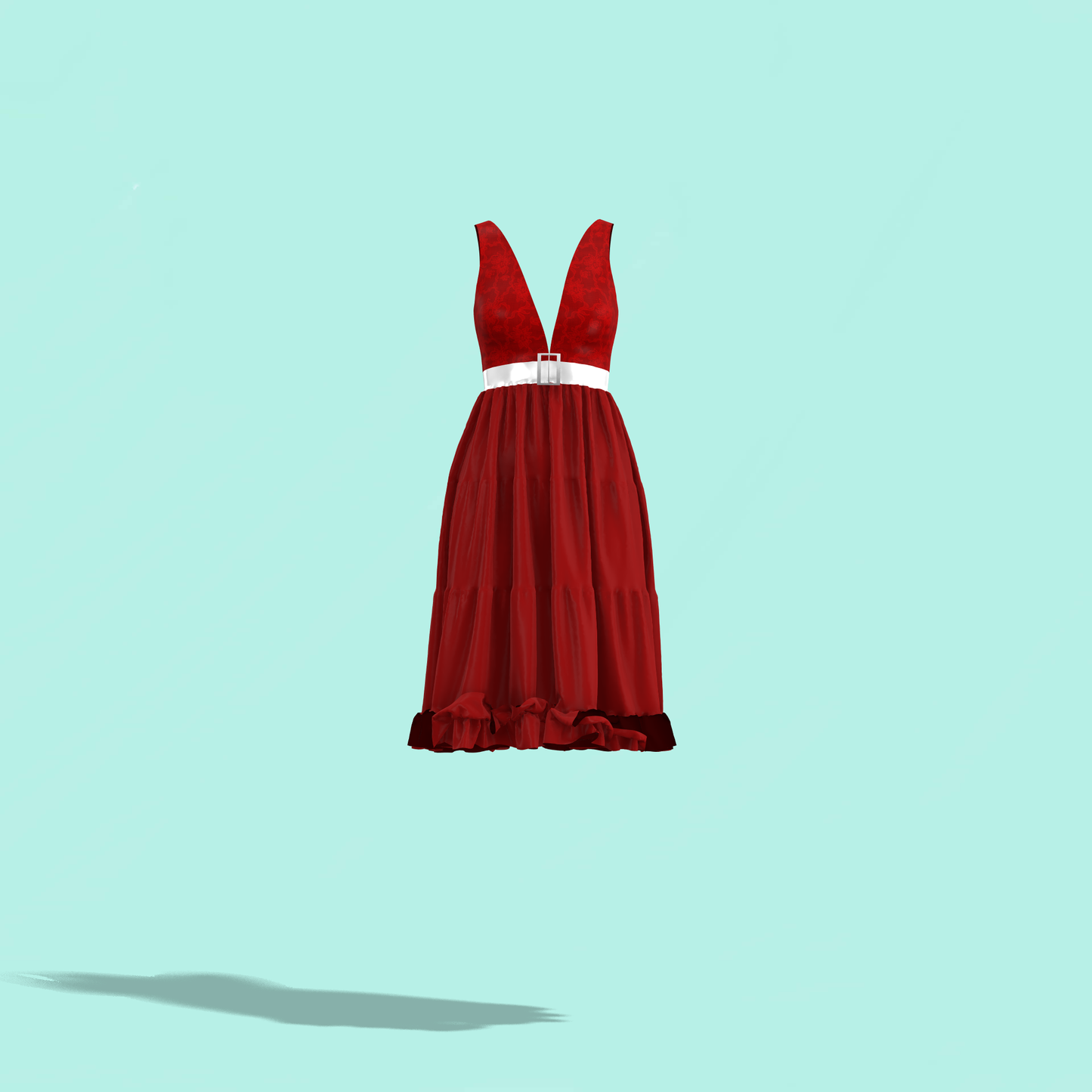 Pretty In Pleats Plunge Neck Customized Dress - CDSS024 (Stitching Service)