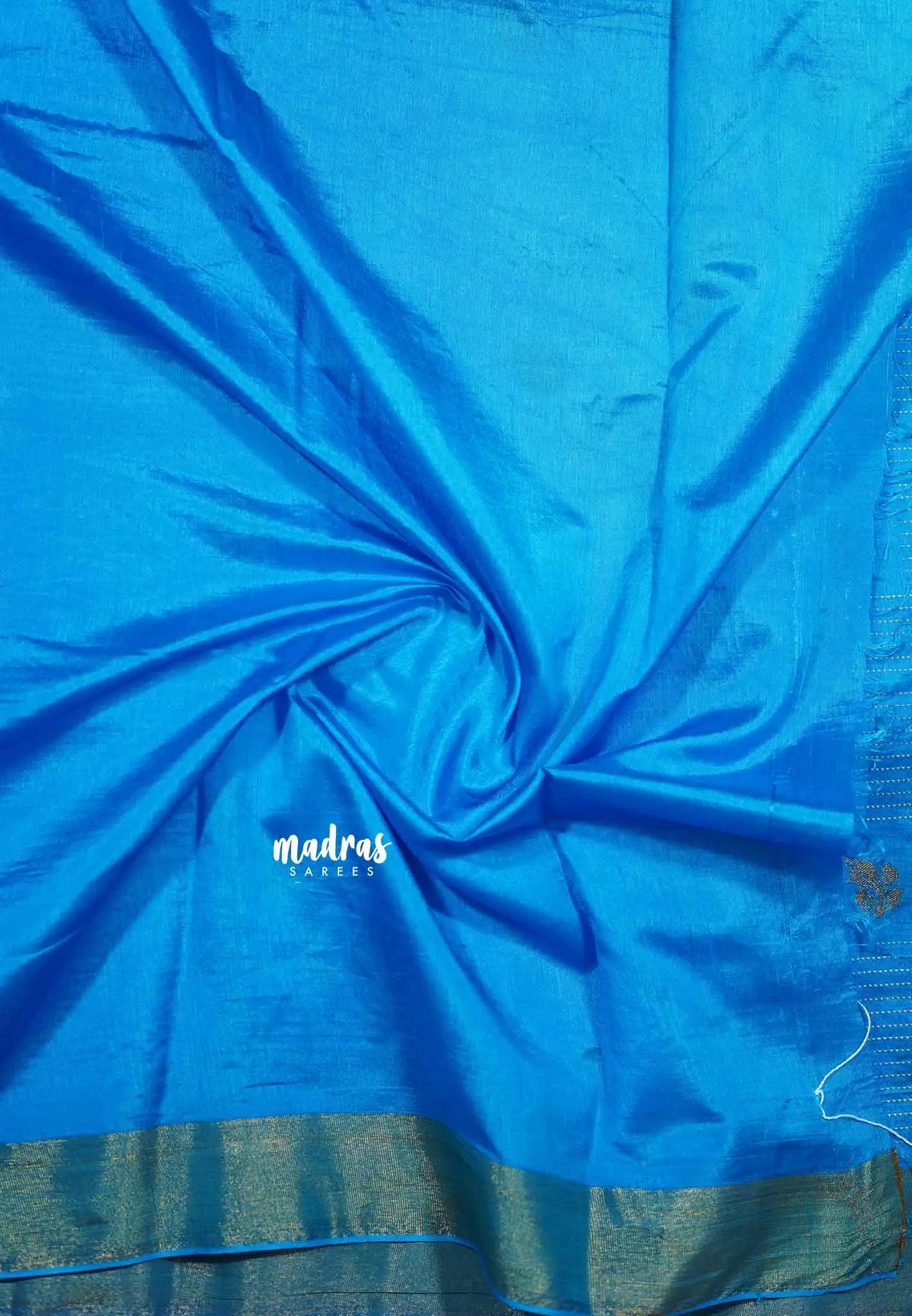 Soap Blue - Raaga - Lightweight Semi tussar Saree kantha stitch weaving body
