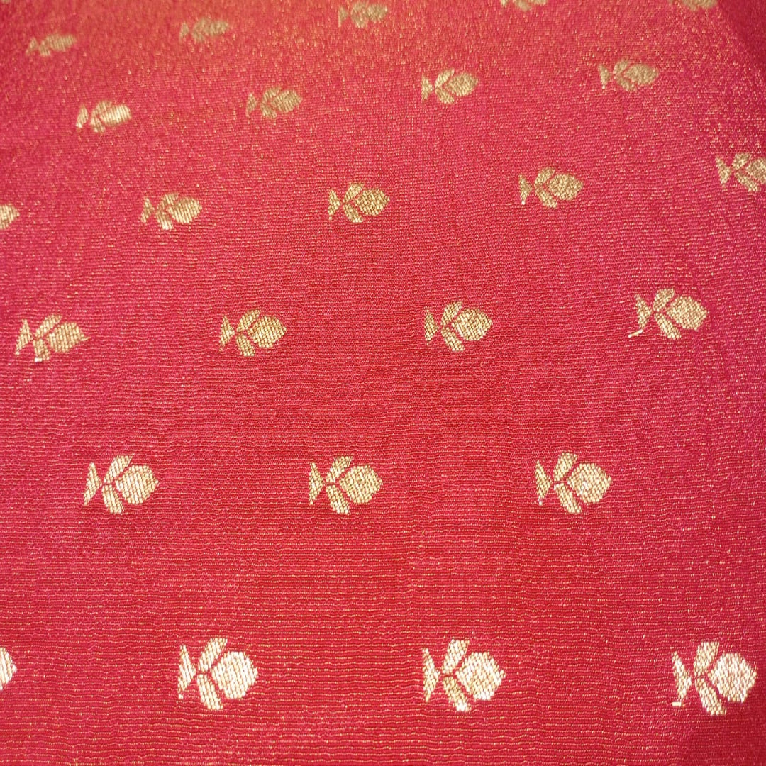 Red Banarasi Silk Banarasi Golden Motif