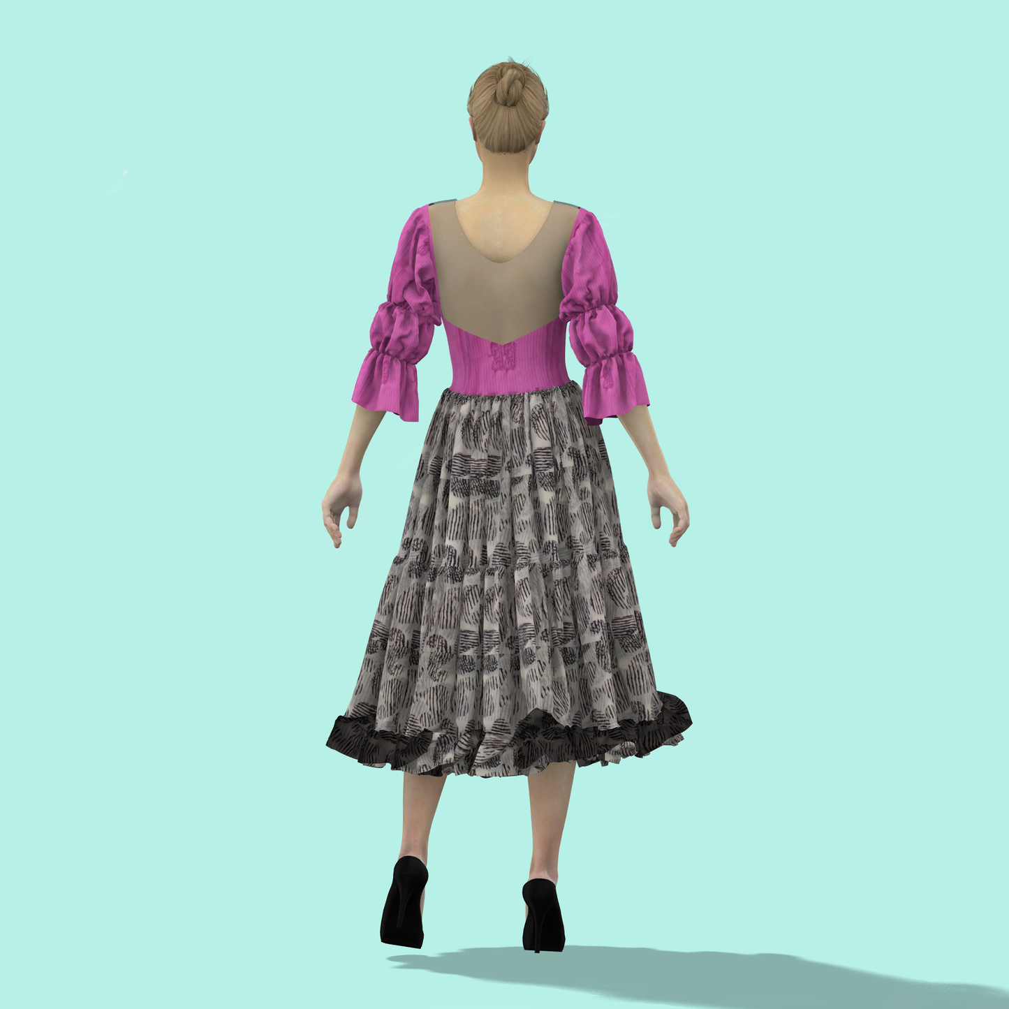 Tiers of Charm Customised Ruffle Dress - CDSS048 (Stitching Service)