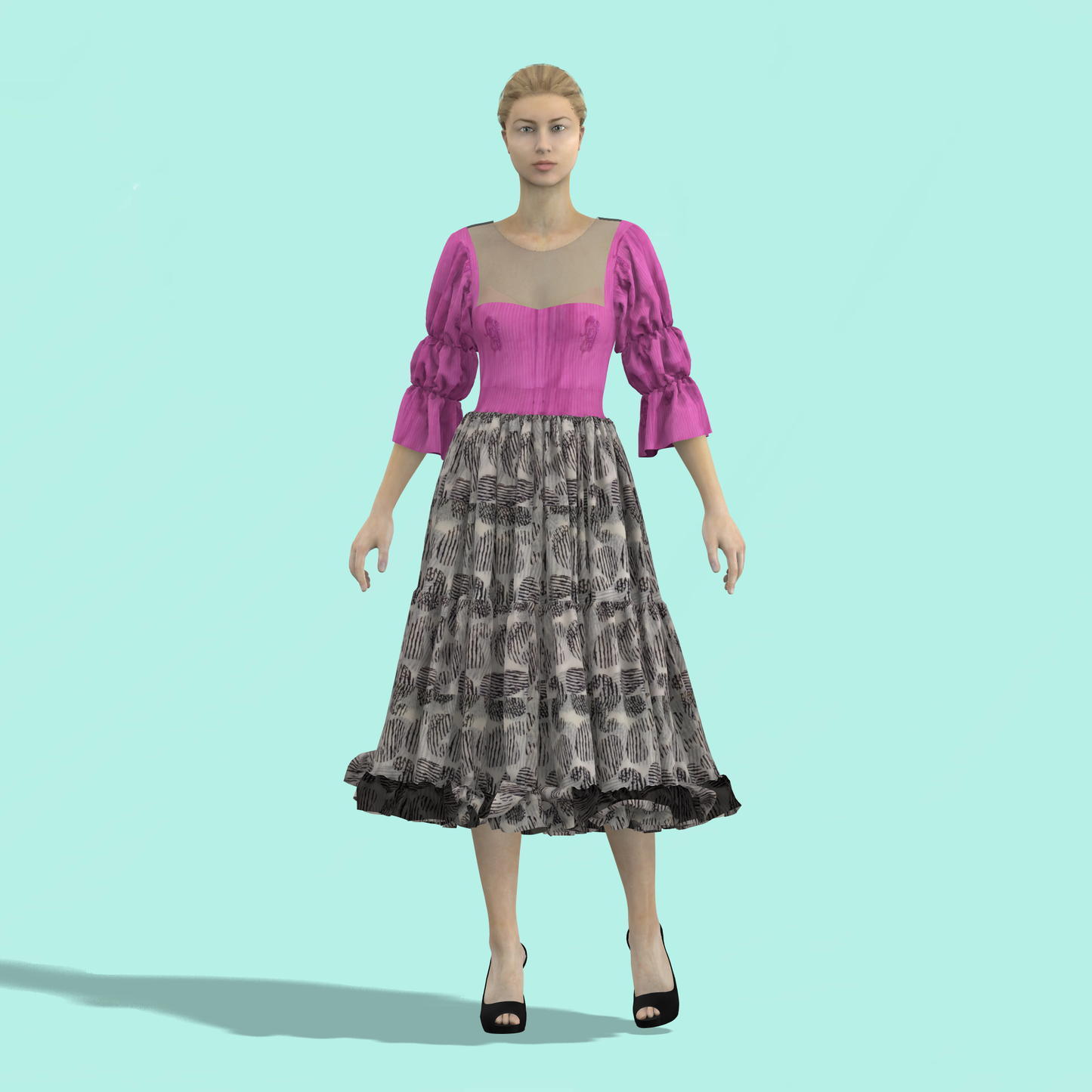 Tiers of Charm Customised Ruffle Dress - CDSS048 (Stitching Service)