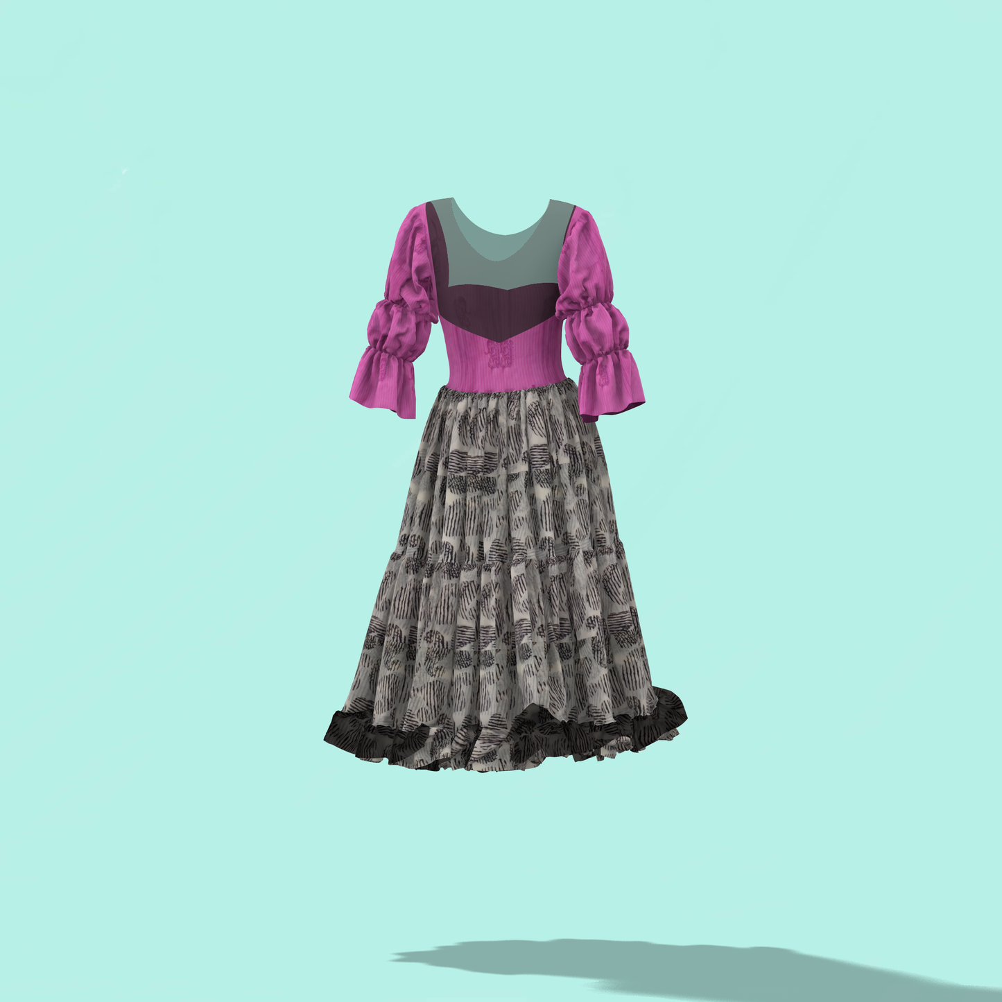 Tiers of Charm Customised Ruffle Dress - CDSS048 (Stitching Service)