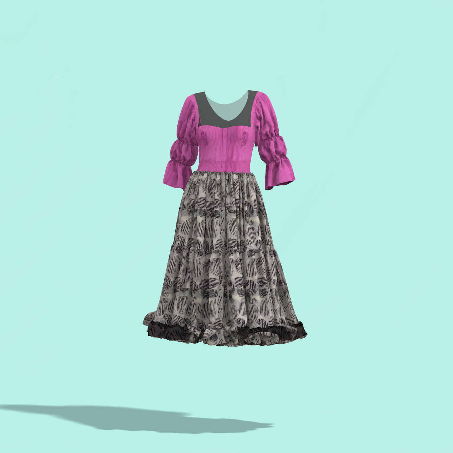 Tiers of Charm Customised Ruffle Dress - CDSS048 (Stitching Service)