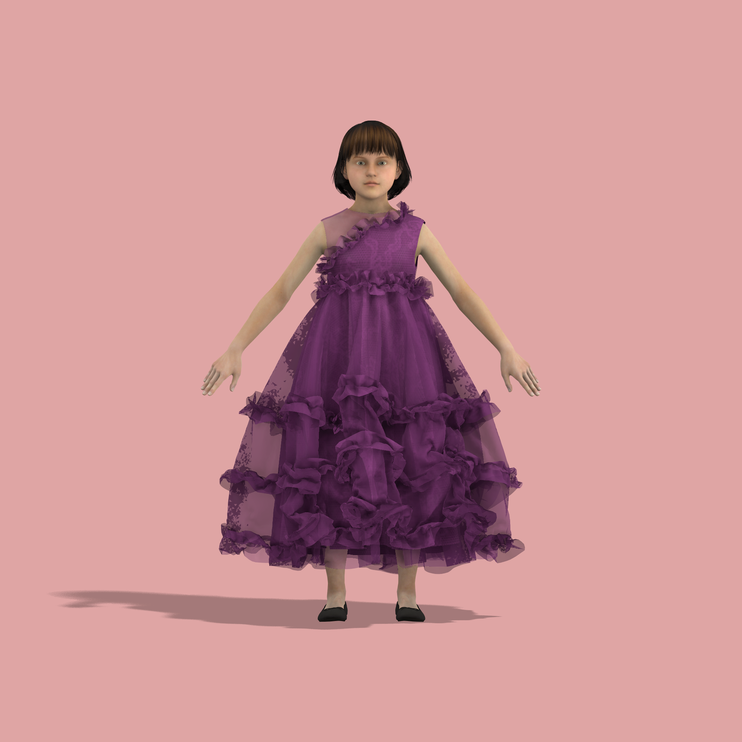 Ruffled Chic Duo Mom-Daughter Combo Dress - MDC001 (Stitching Service)