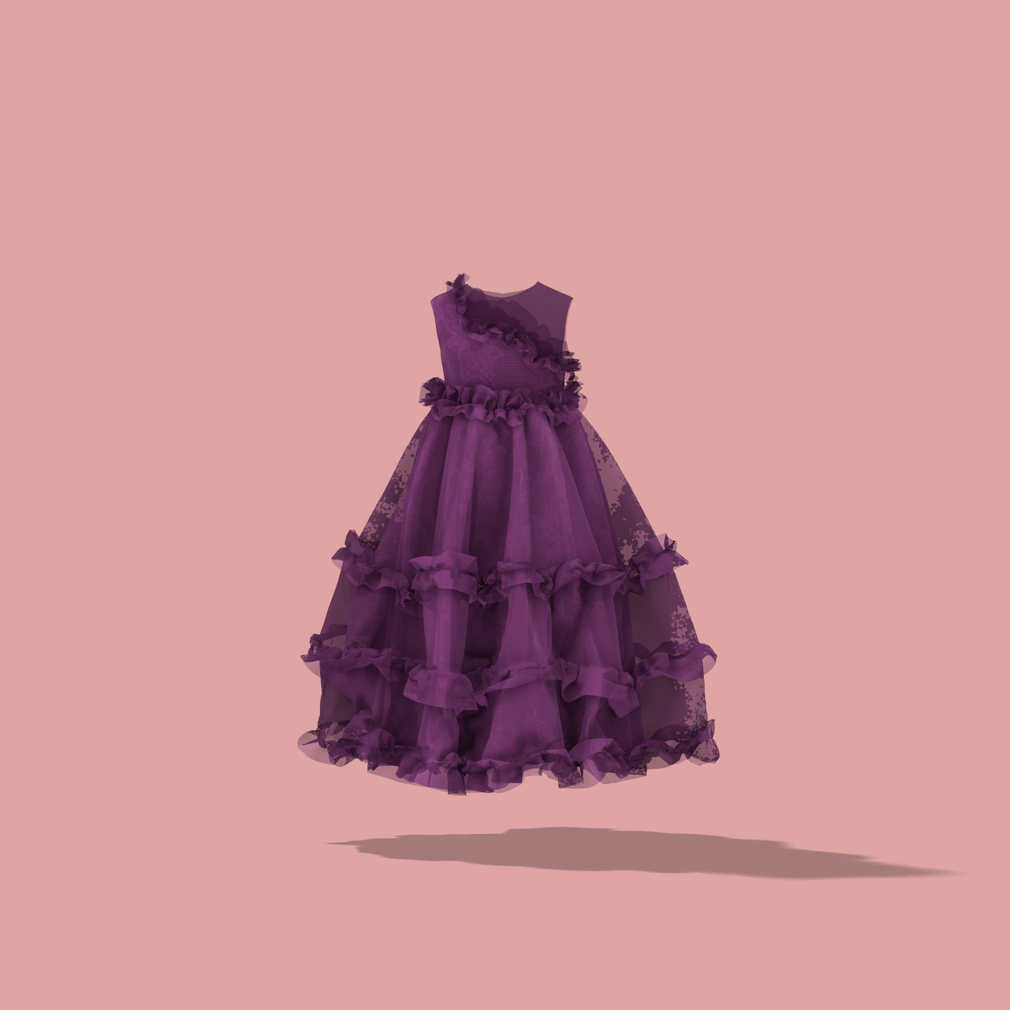 Ruffled Chic Duo Mom-Daughter Combo Dress - MDC001 (Stitching Service)