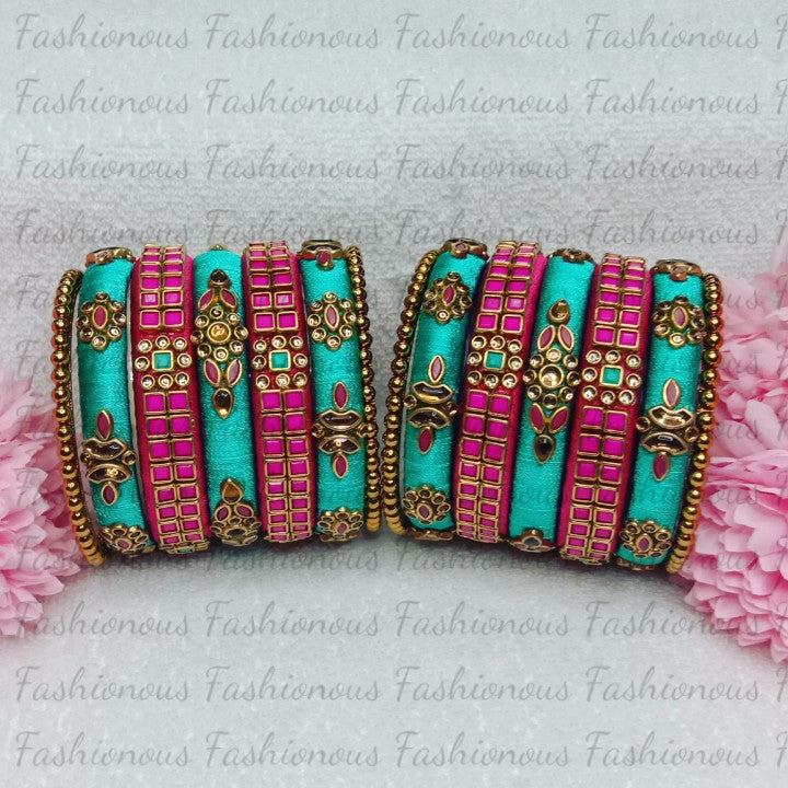 Vibrant Verve Silk Thread Bangles - STB007