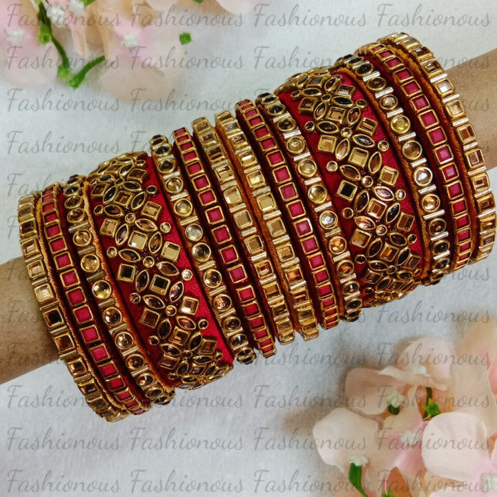 Regal Radiance Silk Thread Bangles - STB014