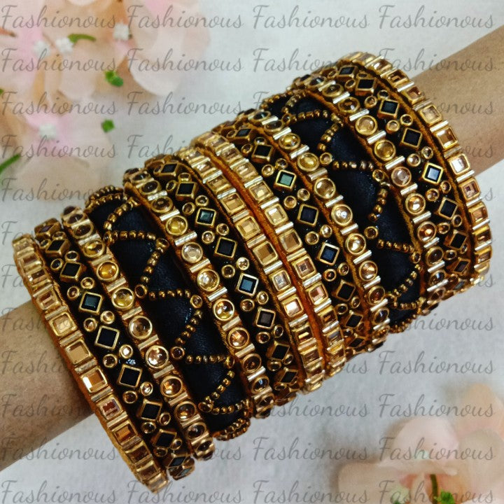 Gilded Grace Silk Thread Bangles - STB018
