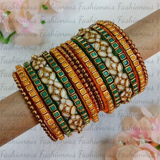 Graceful Garland Silk Thread Bangles - STB021