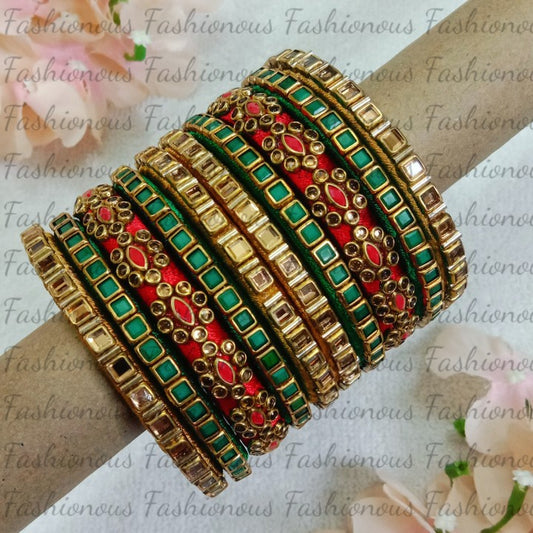 Fantasy Bridal Charm Silk Thread Bangles - STB023