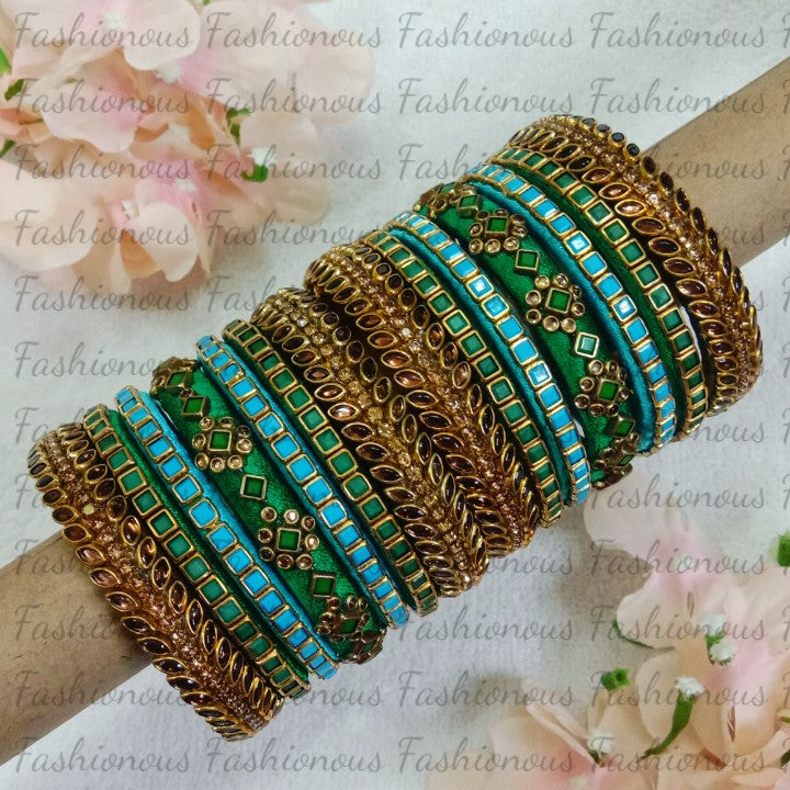 Bangle Symphony Kundan Silk Thread Bangles STB025