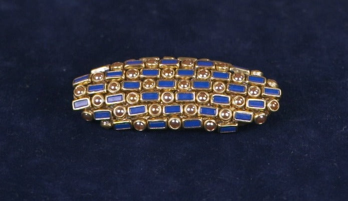 Sapphire Sparkle Matte Blue Saree Pin - SP004