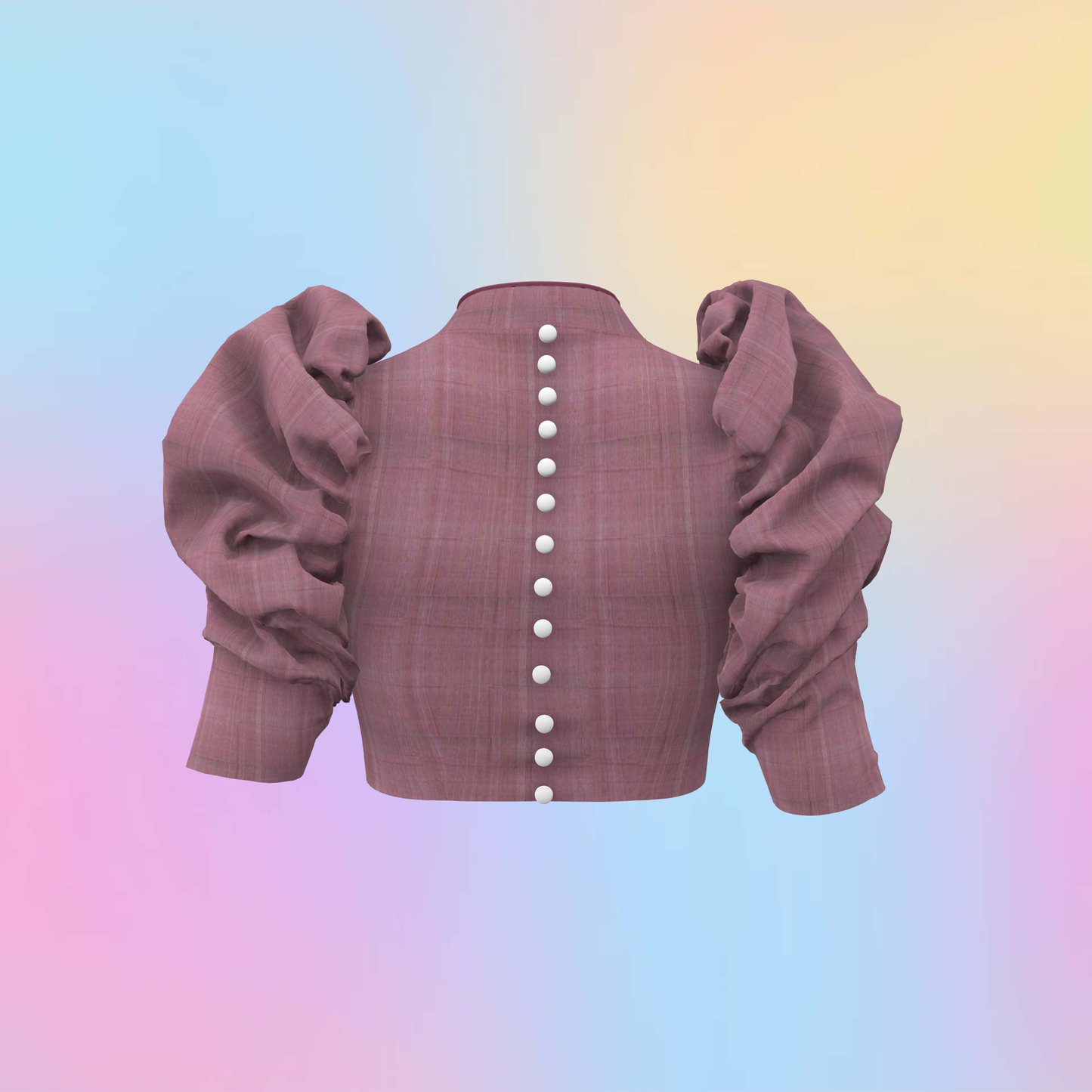 Sculpted Sleeves With High Neck Blouse-CBL069(Stitching Service)