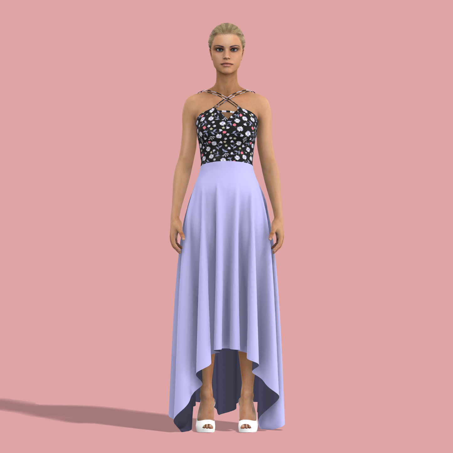 Chic Circular Customized Dress - CDSS021 (Stitching Service)