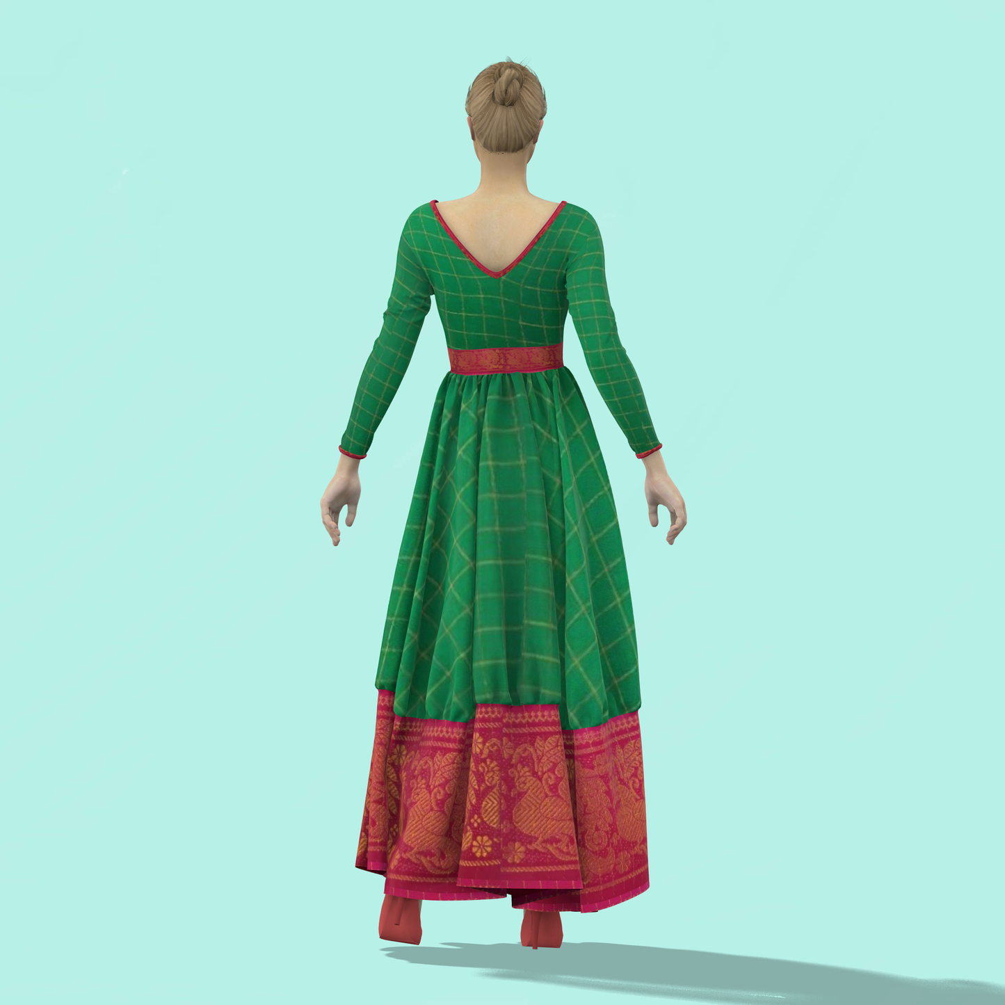 Classic Charm Customized Sungudi Gown - CSG003