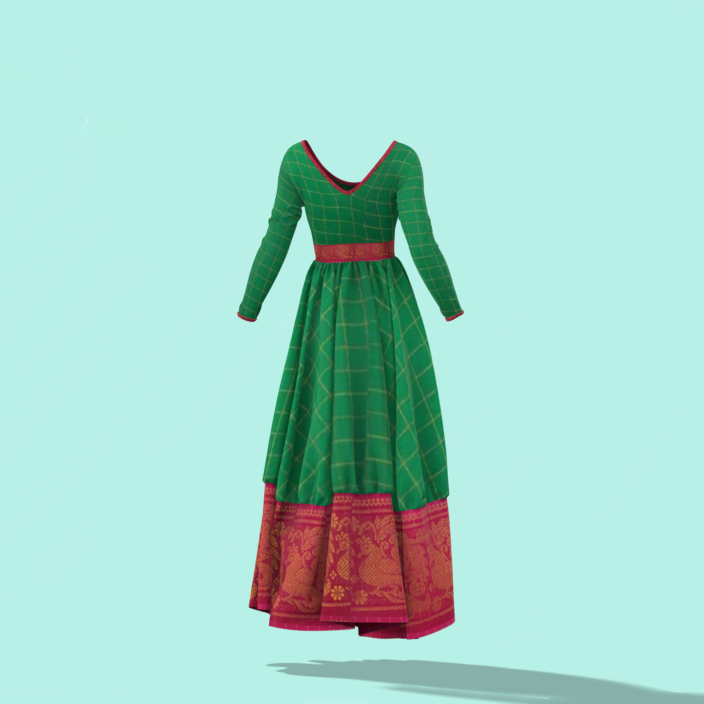 Classic Charm Customized Sungudi Gown - CSG003