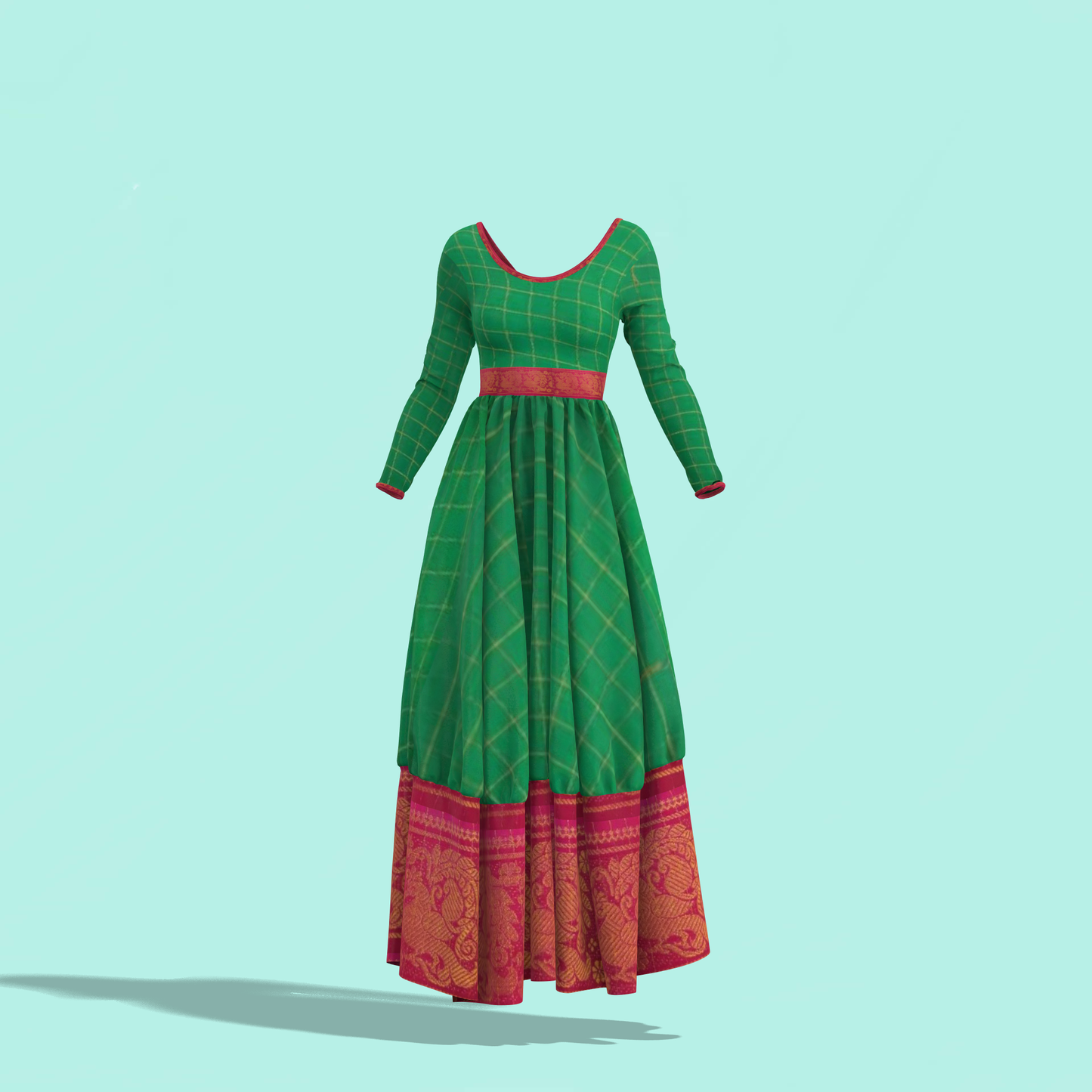 Classic Charm Customized Sungudi Gown - CSG003
