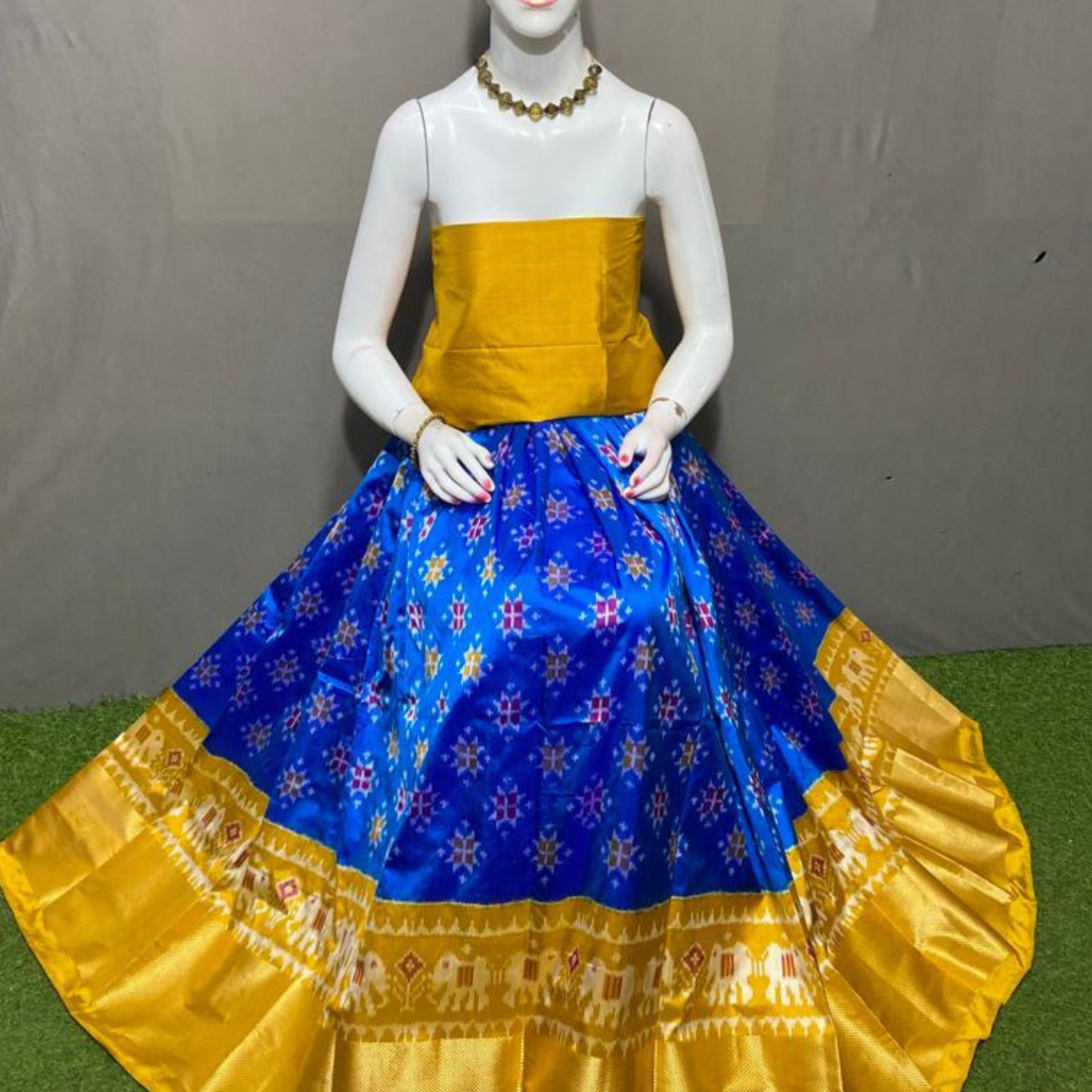Artistry in Ikkat - Unstitched Silk Lehenga Choli - SIL004