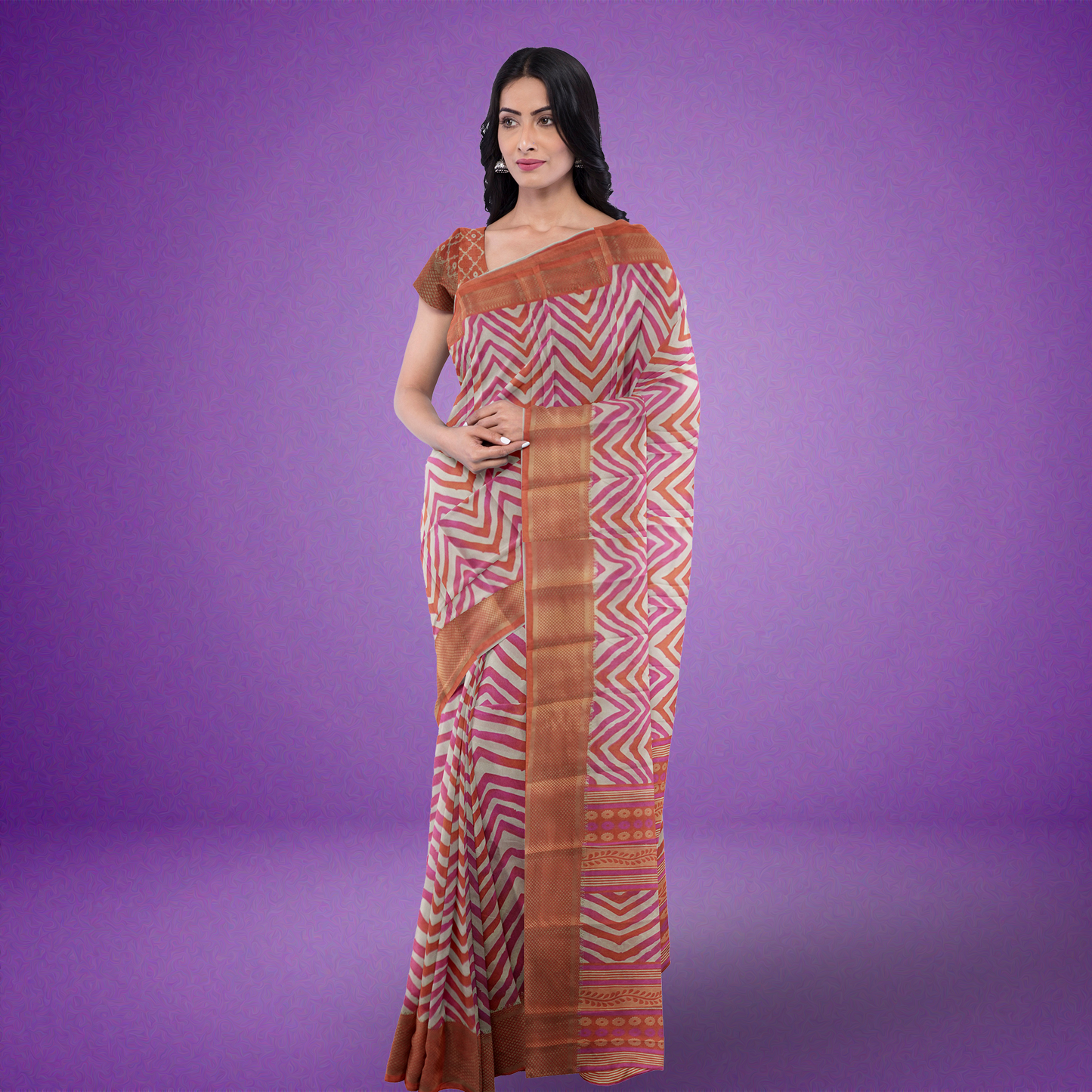 Zigzag Fantasy Semi-Silk Saree - MFC005