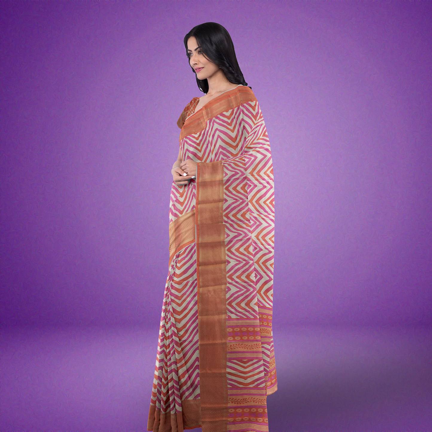 Zigzag Fantasy Semi-Silk Saree - MFC005