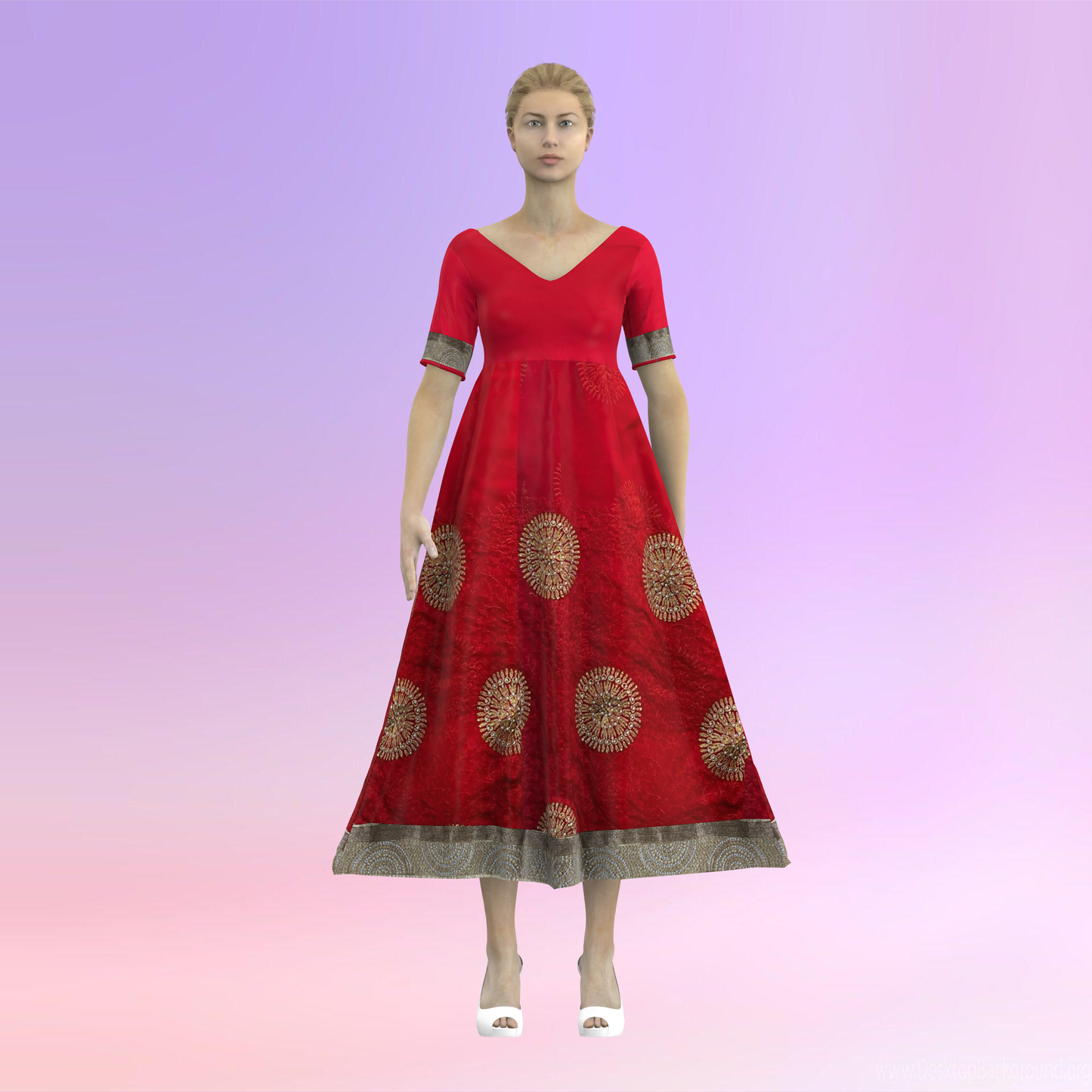 Modern A-Line Muse Customised Women Dress - CDSS061 (Stitching Service)