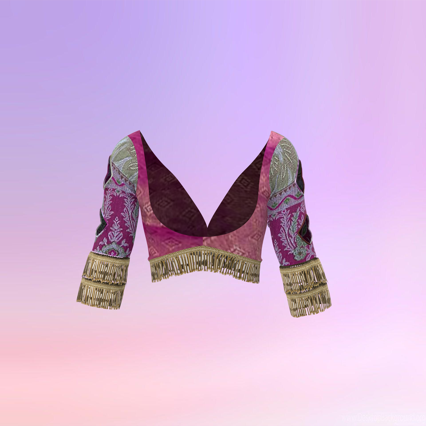 Classy Cut Work Sleeve Customized Blouse - CBLS030 (Stitching Service)