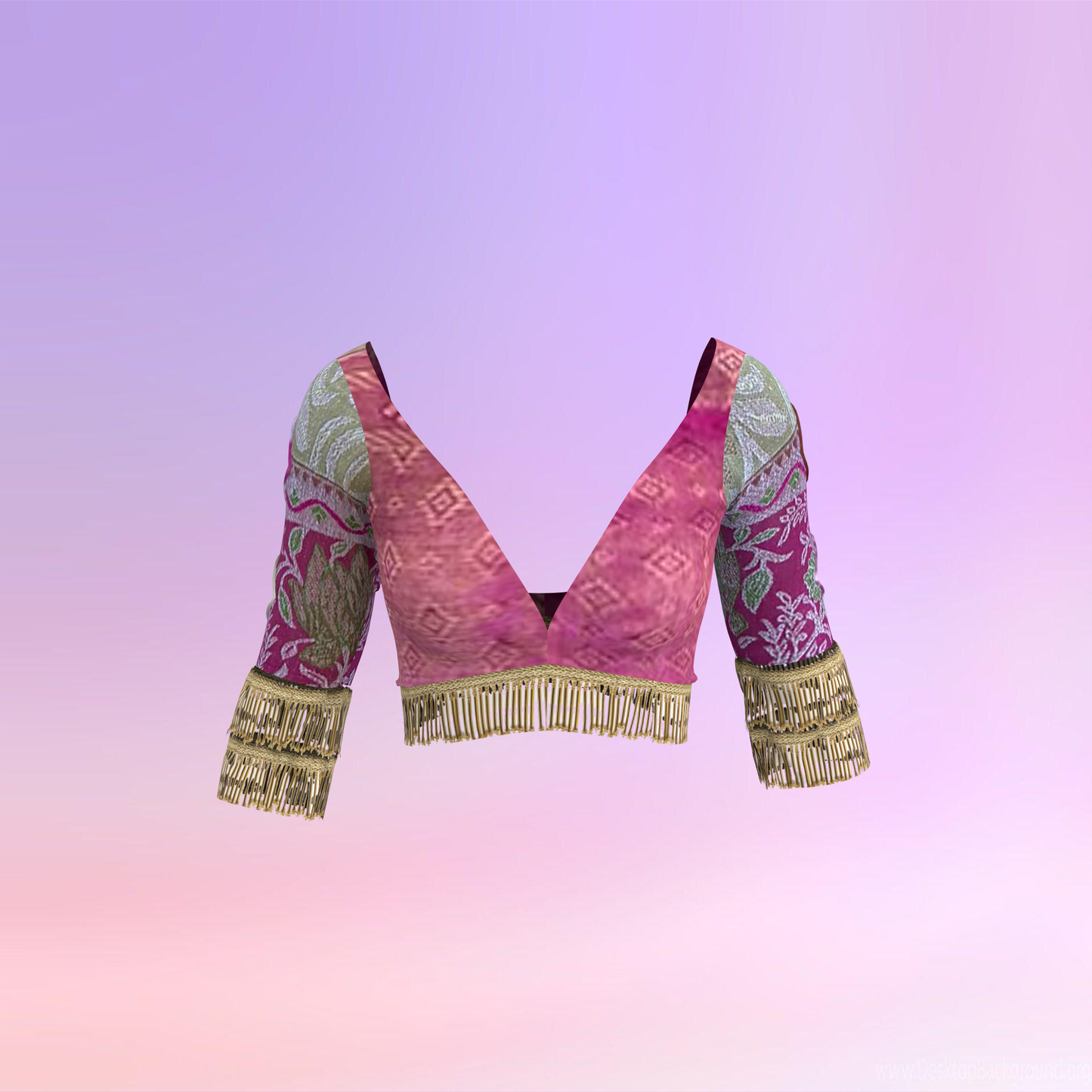 Classy Cut Work Sleeve Customized Blouse - CBLS030 (Stitching Service)