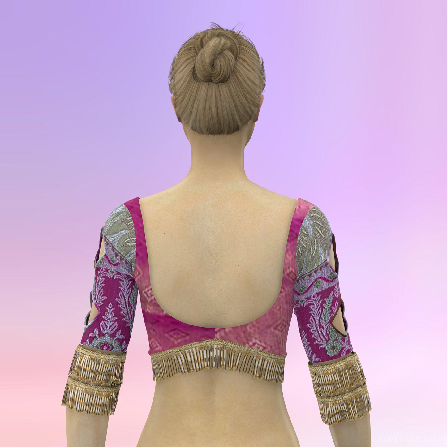 Classy Cut Work Sleeve Customized Blouse - CBLS030 (Stitching Service)