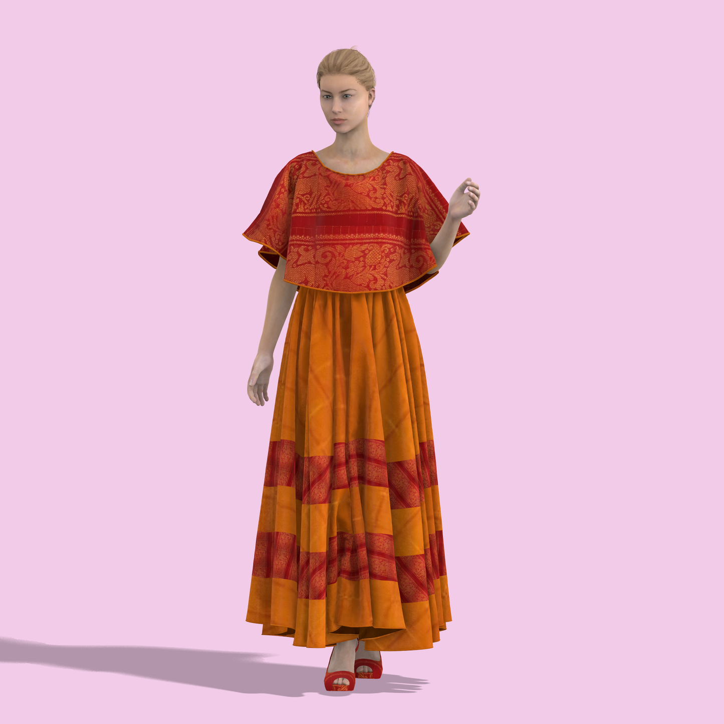 Sunkissed Soiree Customized Sungudi Gown - CSG004