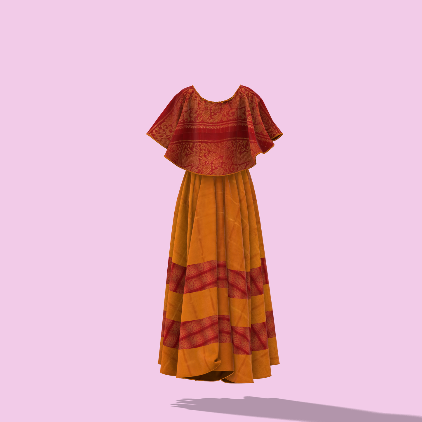 Sunkissed Soiree Customized Sungudi Gown - CSG004